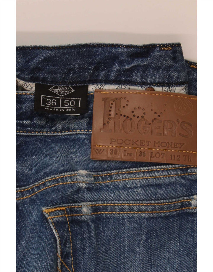 Pantaloni scurți din denim învechit Thanaz pentru bărbați Roy Rogers IT 50 Large W36 Blue