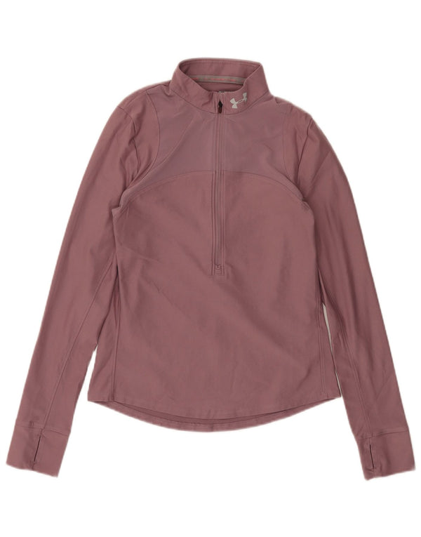 Top pentru femei Under Armour, cu fermoar, cu mânecă lungă, UK 6 XS, roz