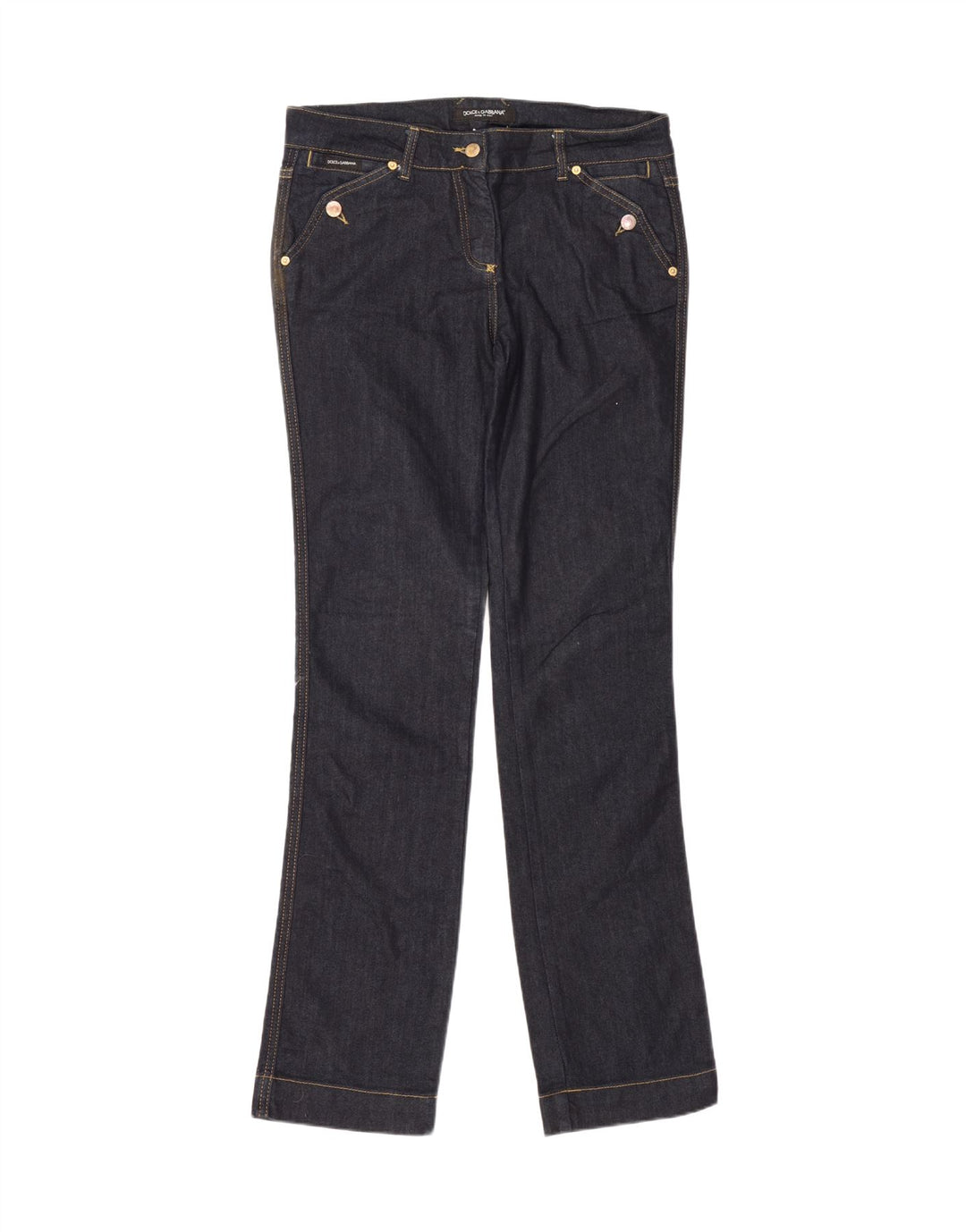 DOLCE & GABBANA Womens Straight Jeans IT 44 Medium W30 L33 Navy Blue Vintage Dolce & Gabbana and Second-Hand Dolce & Gabbana from Messina Hembry 