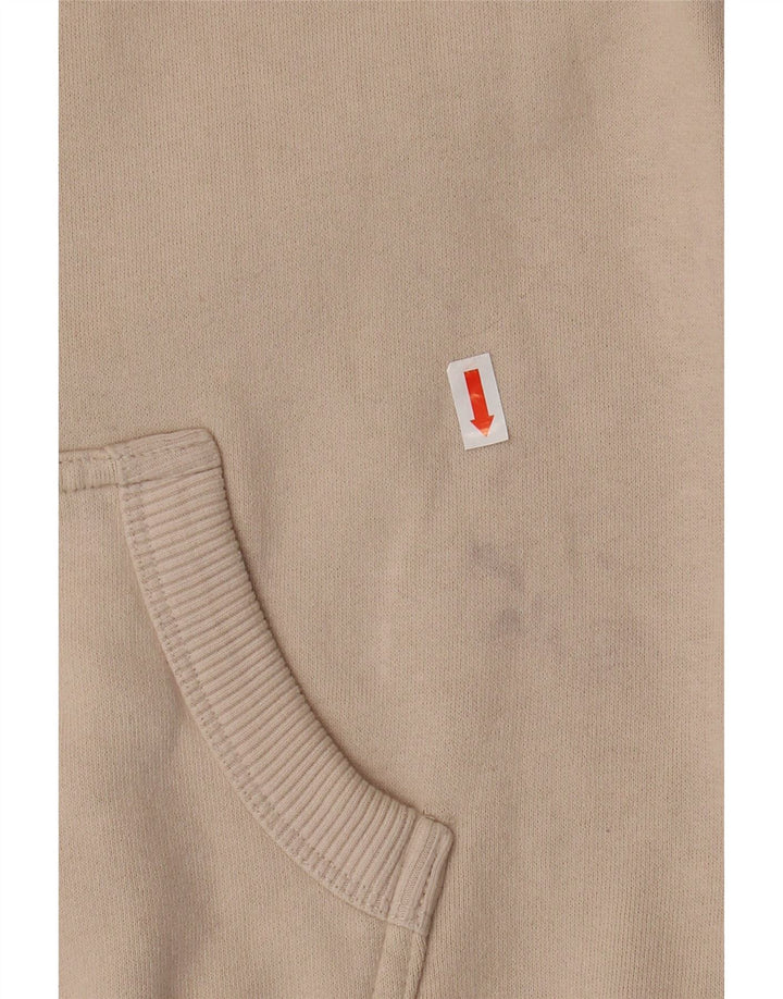 SUPERDRY Pulover cu glugă cu grafic pentru femei UK 8 mic, bej, bumbac