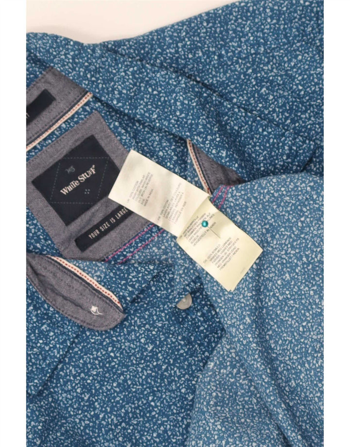 Cămașă Slim Fit pentru bărbați White Stuff, bumbac mare cu pete albastre