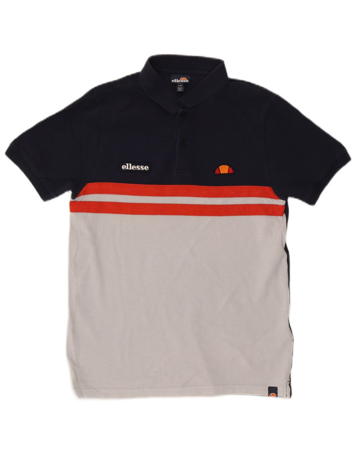 Cămașă polo pentru bărbați Ellesse, bumbac colorblock, albastru bleumarin mediu