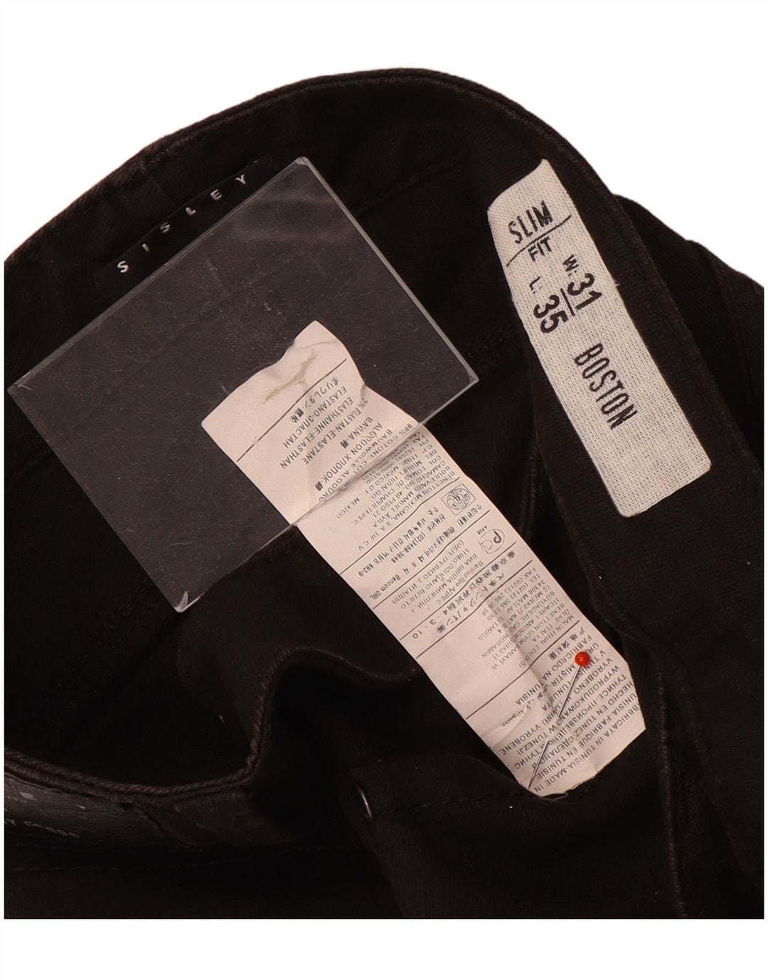 Blugi Sisley Boston Slim pentru bărbați W31 L35, bumbac negru
