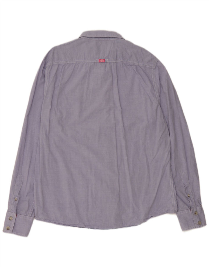 Cămașă pentru bărbați SUPERDRY 2XL, bumbac cu dungi albastre