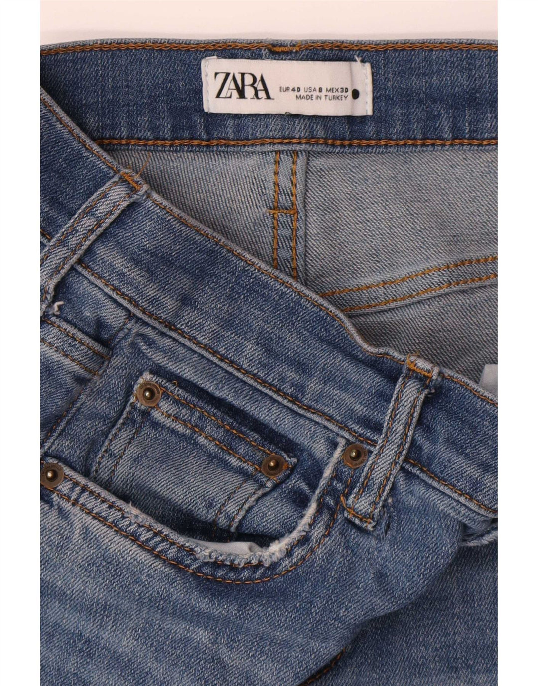 Blugi drepti pentru femei Zara EU 40 Medium W30 L27 Albastru
