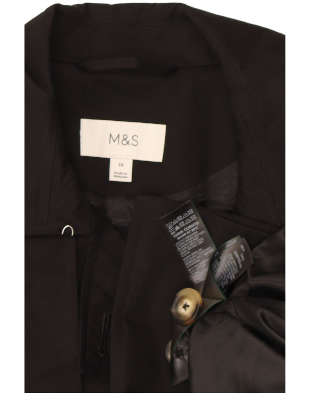 Trenci pentru femei Marks & Spencer, cu două piepturi, UK 10 Mic Negru
