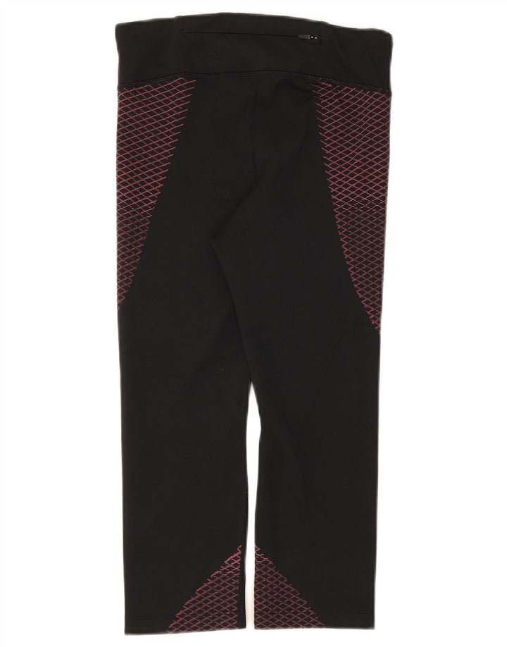 Leggings capri Nike Dri Fit pentru femei UK 8 Small Negru Poliester geometric