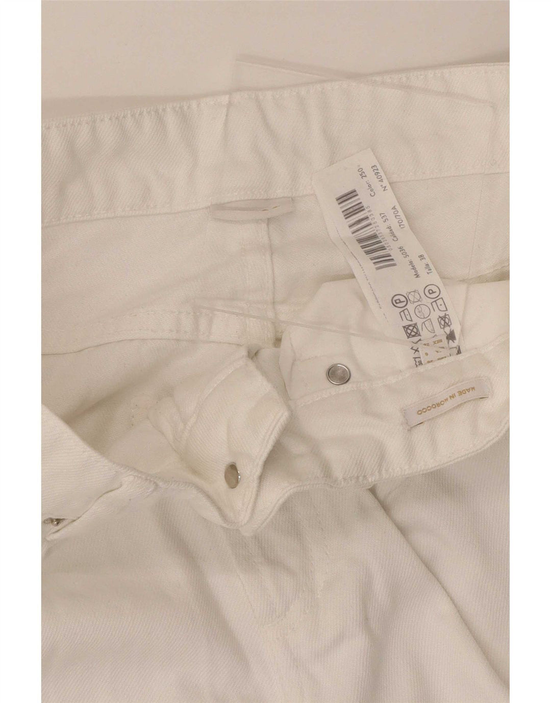 Blugi largi Massimo Dutti pentru femei EU 38 Mici W28 L31 Alb