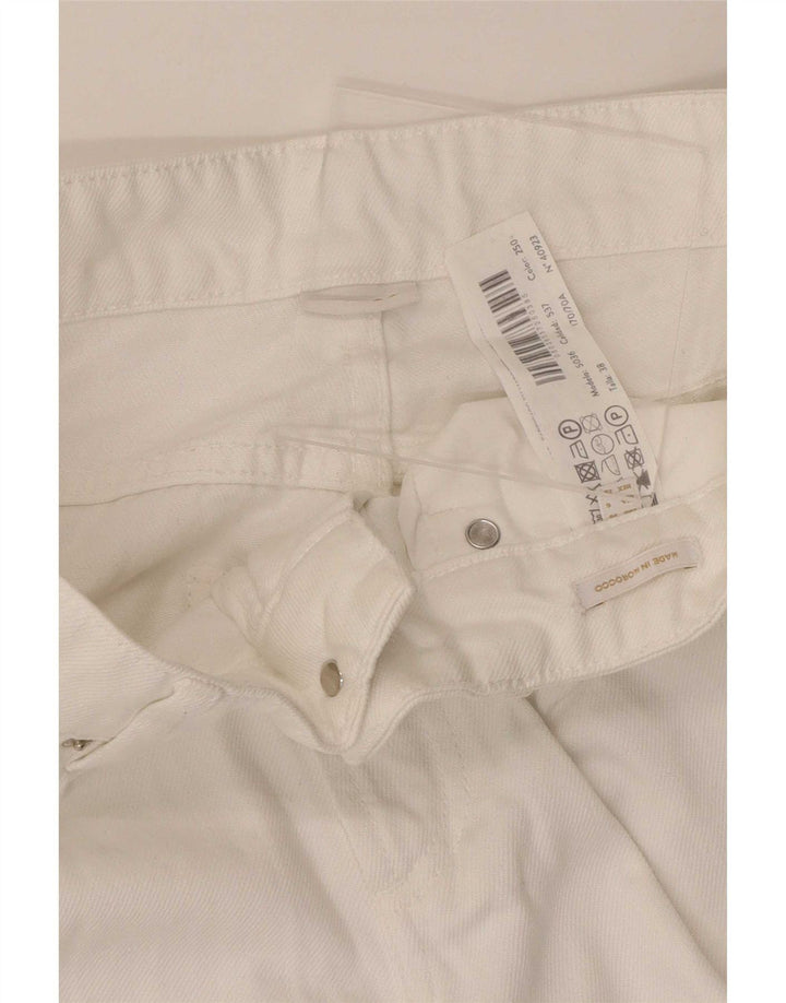 Blugi largi Massimo Dutti pentru femei EU 38 Mici W28 L31 Alb