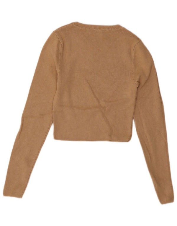Pulover pentru femeie cu gât de barcă Zara UK 8 mic, bej, viscoză