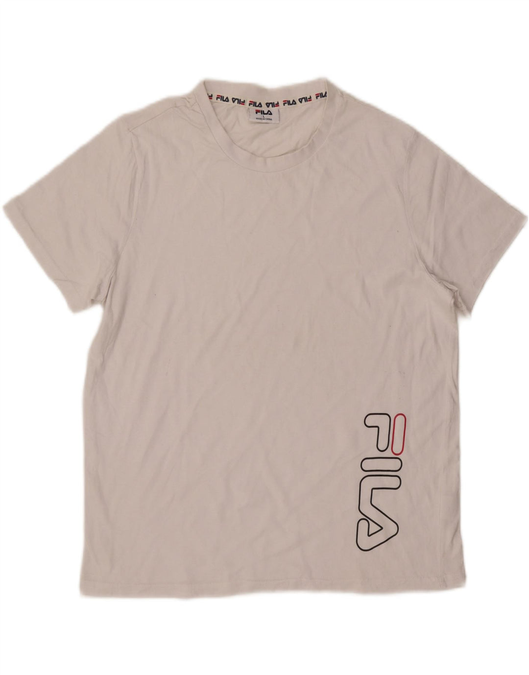 Tricou grafic Fila pentru bărbați Top mare din bumbac alb