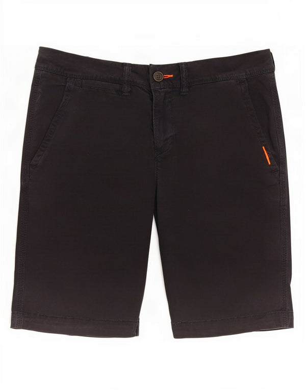 Pantaloni scurți chino Superdry Slim Fit pentru bărbați W30, bumbac mediu negru