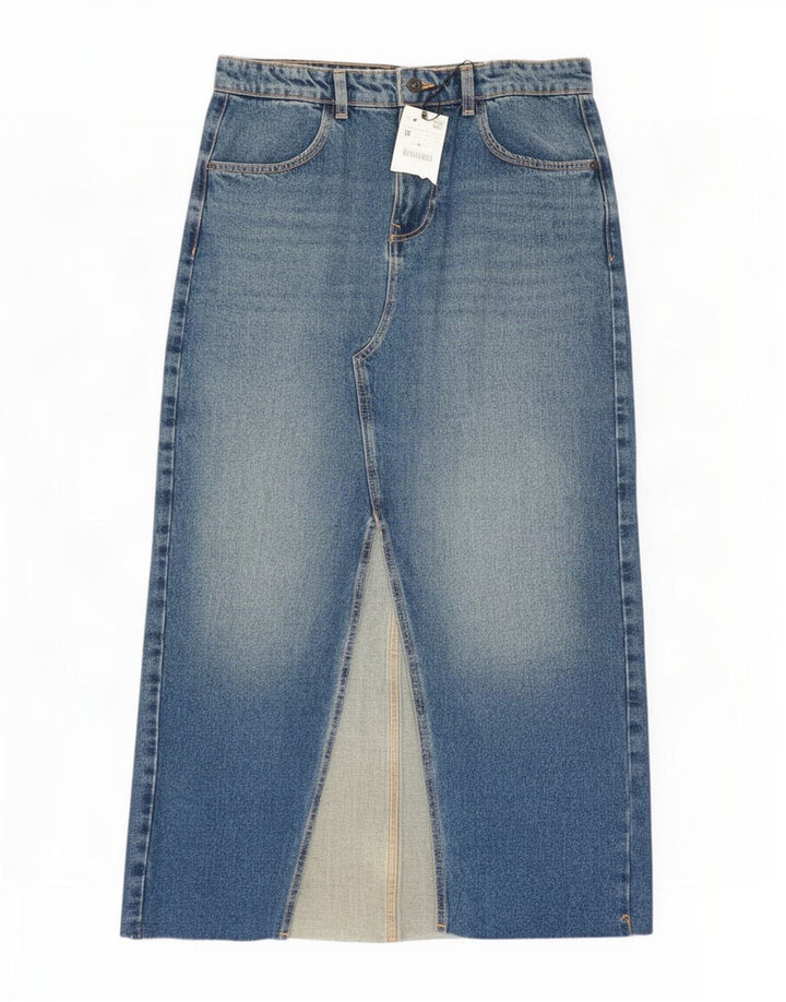 Fusta Maxi Denim Zara Femei Mediu W28 Bumbac Albastru