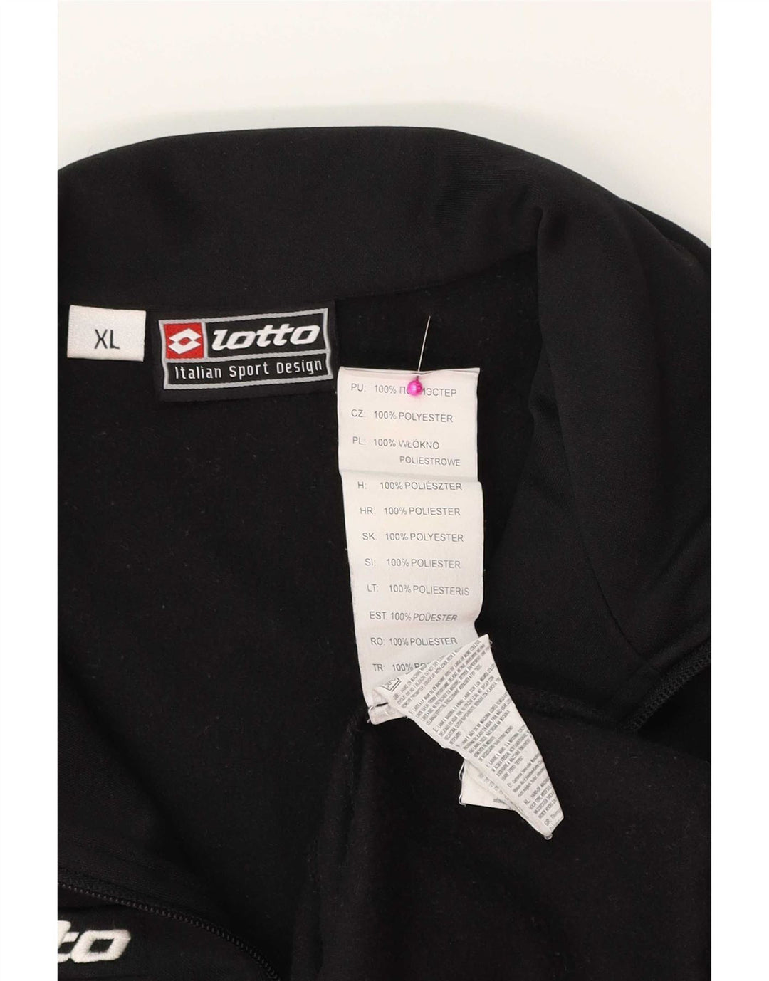 Tricou sport cu fermoar la gât pentru bărbați Lotto XL Negru Poliester