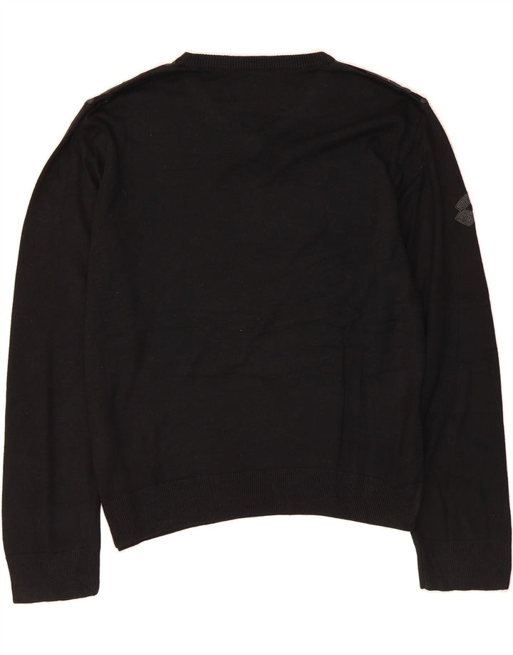 LOTTO Mens V-Neck Jumper Sweater XL Black Argyle/Diamond Vintage Lotto and Second-Hand Lotto from Messina Hembry 