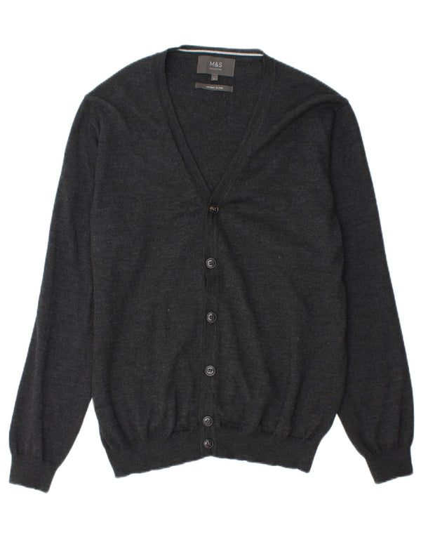 Pulover cardigan pentru bărbați Marks & Spencer, mare, negru, acrilic