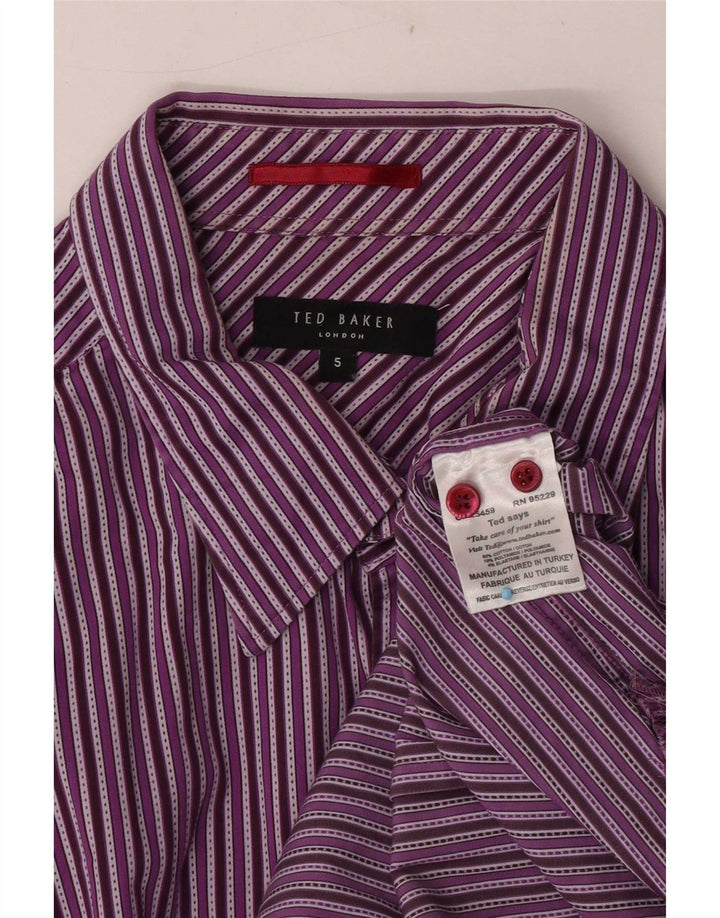 Cămașă pentru bărbați Ted Baker Mărimea 5 XL Bumbac cu dungi mov