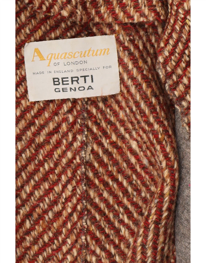 AQUASCUTUM Pardesiu pentru femei UK 12 Medium Roșu peteat din lână nouă Clasic