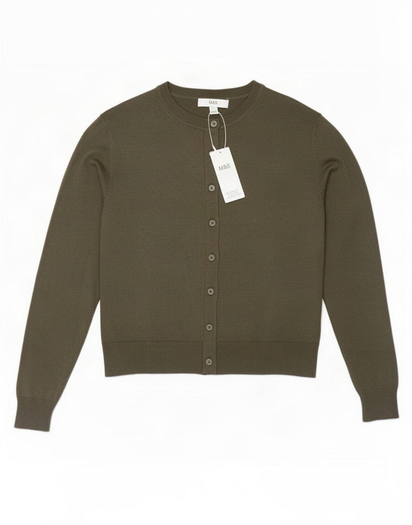 Pulover pentru femei Marks & Spencer Crop Cardigan UK 12 Medium Khaki Viscose