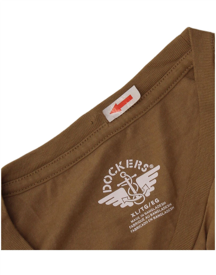 Tricou grafic Dockers pentru bărbați Top XL bumbac maro