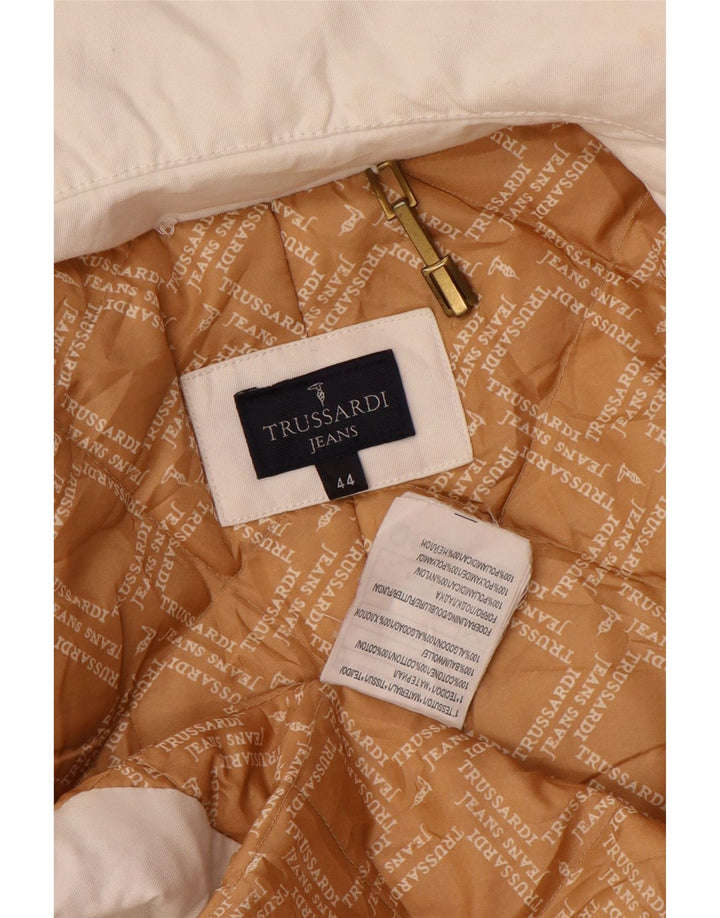 Palton căptușit pentru femei Trussardi Jeans IT 44 Bumbac alb mediu