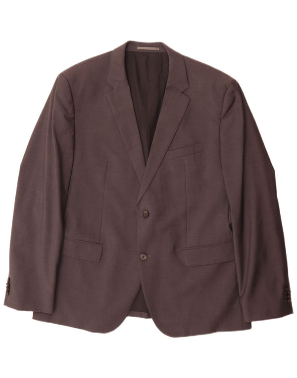 Blazer pentru bărbați Hugo Boss, cu 2 nasturi, EU 58 4XL, gri, lână virgină, clasică