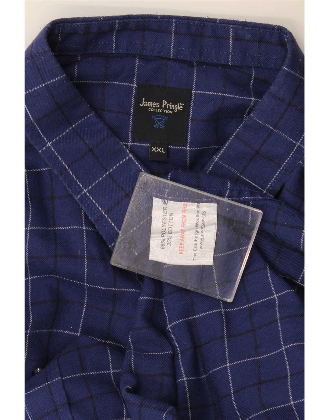 Cămașă de flanel pentru bărbați James Pringle 2XL, poliester cu carouri bleumarin