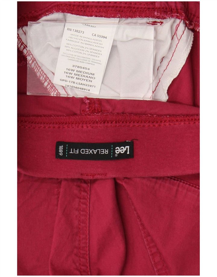 Pantaloni scurti cargo pentru femei Lee, cu o formă relaxată, US 16 2XL W36, bumbac roz