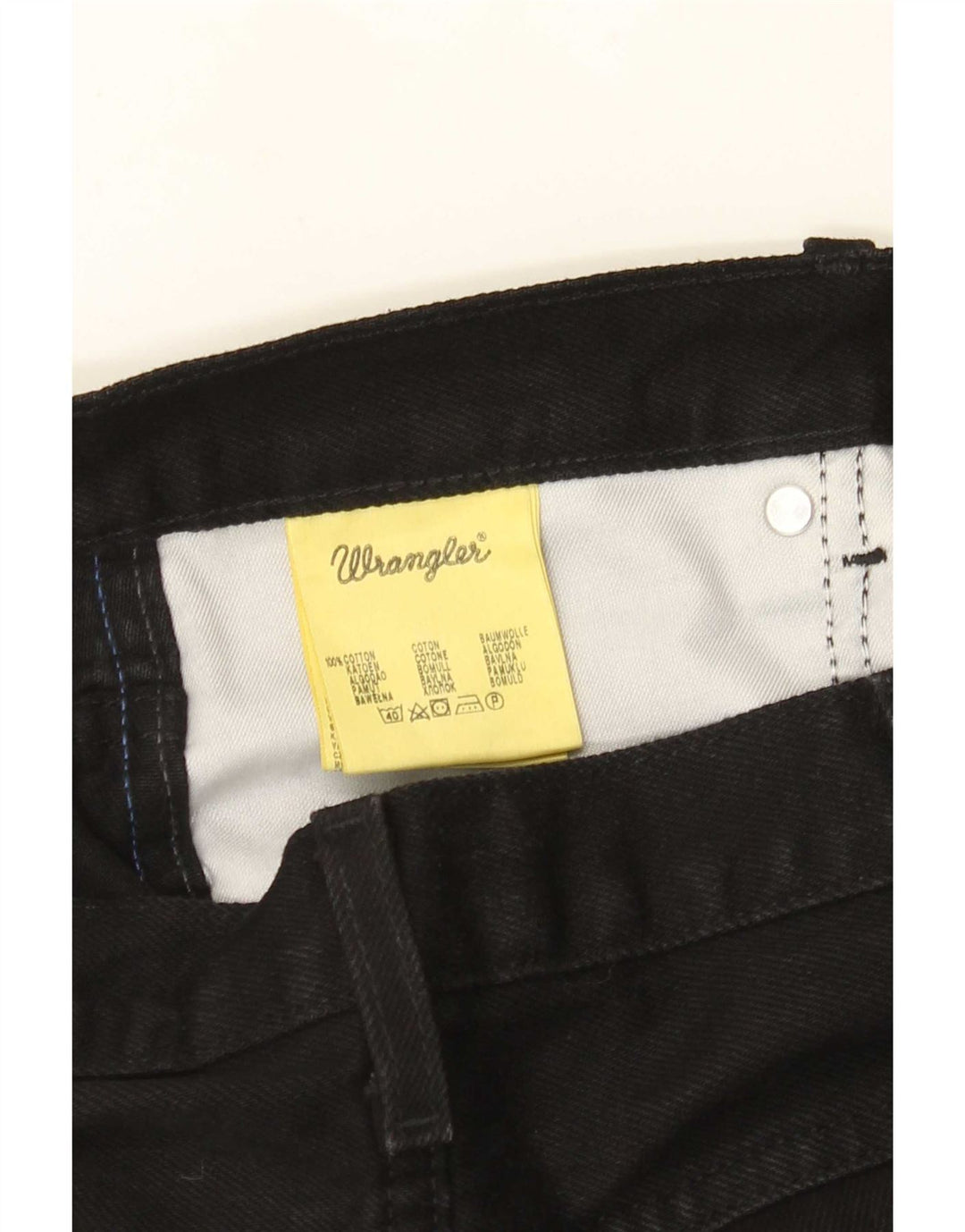 Blugi drepti pentru bărbați Wrangler W38 L32 bumbac negru