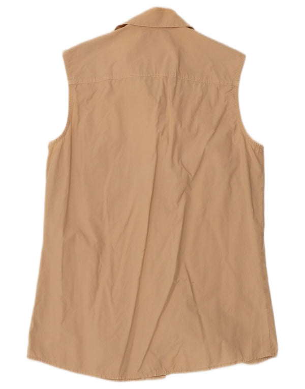 Cămașă fără mâneci de weekend pentru femei Max Mara UK 10 mic bumbac bej