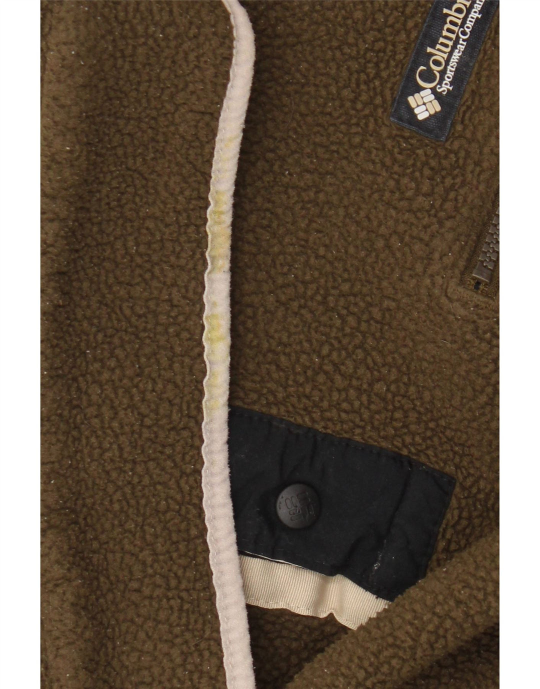 Pulover Columbia pentru bărbați, cu gât cu nasturi, din lână, poliester kaki 2XL