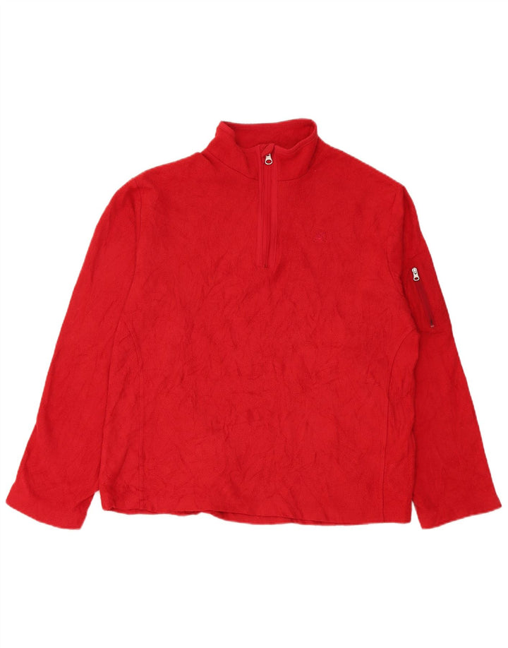 Jumper pentru femei Starter, cu fermoar și gât, din lână UK 20 2XL, poliester roșu