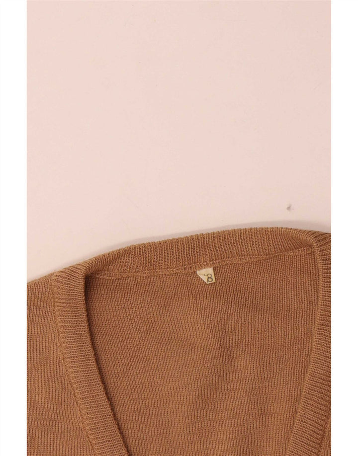 Vintage Mens Vest Tank Top IT 48 Medium Beige Lână