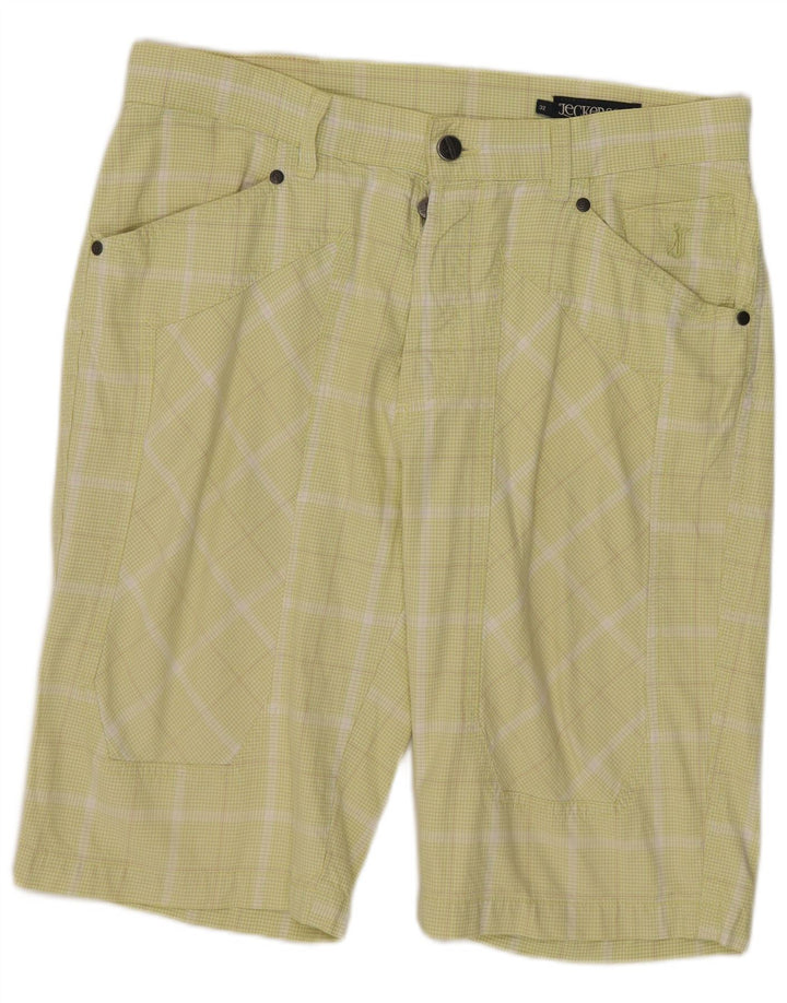 Pantaloni scurți casual pentru bărbați Jeckerson W32 Medium Green Check
