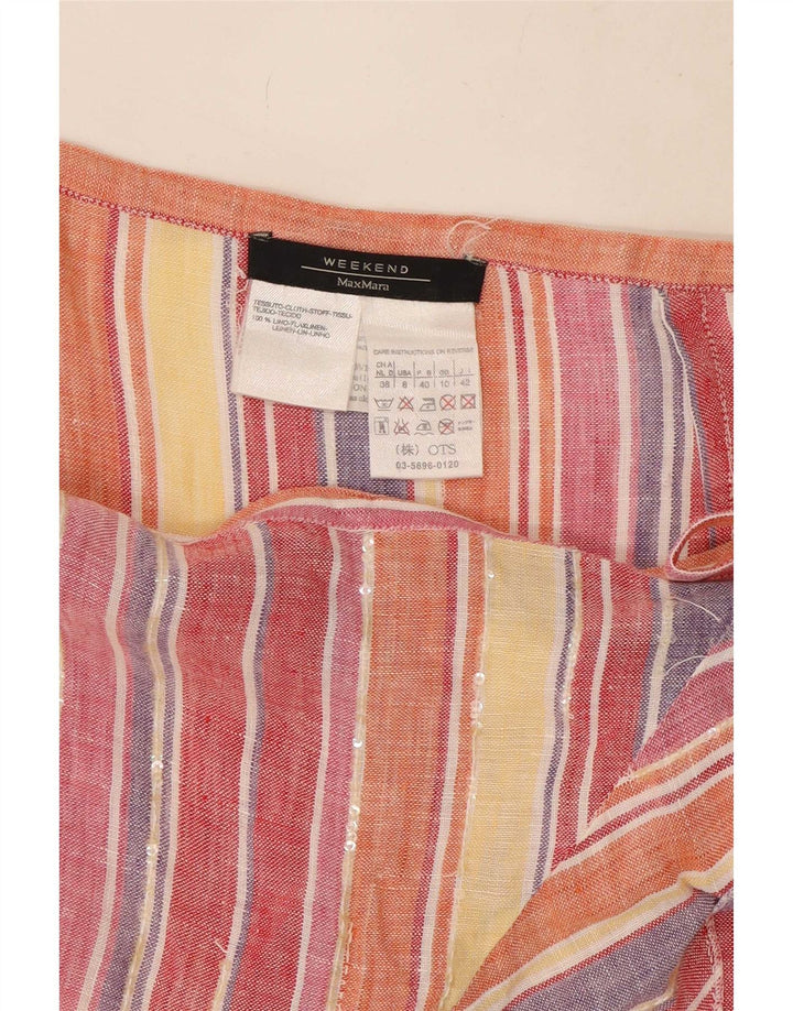 Max Mara Fusta Wrap pentru femei UK 10 Small W27 Multicolore Striped Line