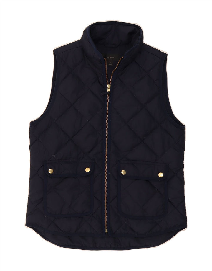 J. CREW Womens Quilted Gilet US 8 Medium Navy Blue Polyester Vintage J. Crew and Second-Hand J. Crew from Messina Hembry 