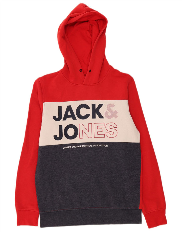 Jack & Jones Pulover cu capota cu grafic pentru bărbați, mic, multicolor