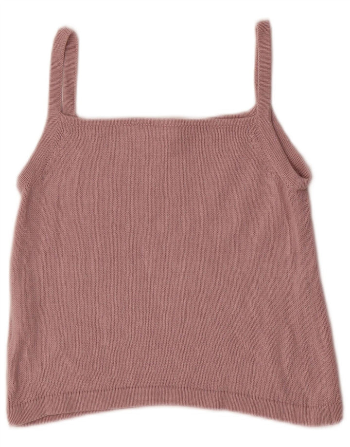 Marella Crop Cami Top pentru femei UK 12 Medium Pink Silk