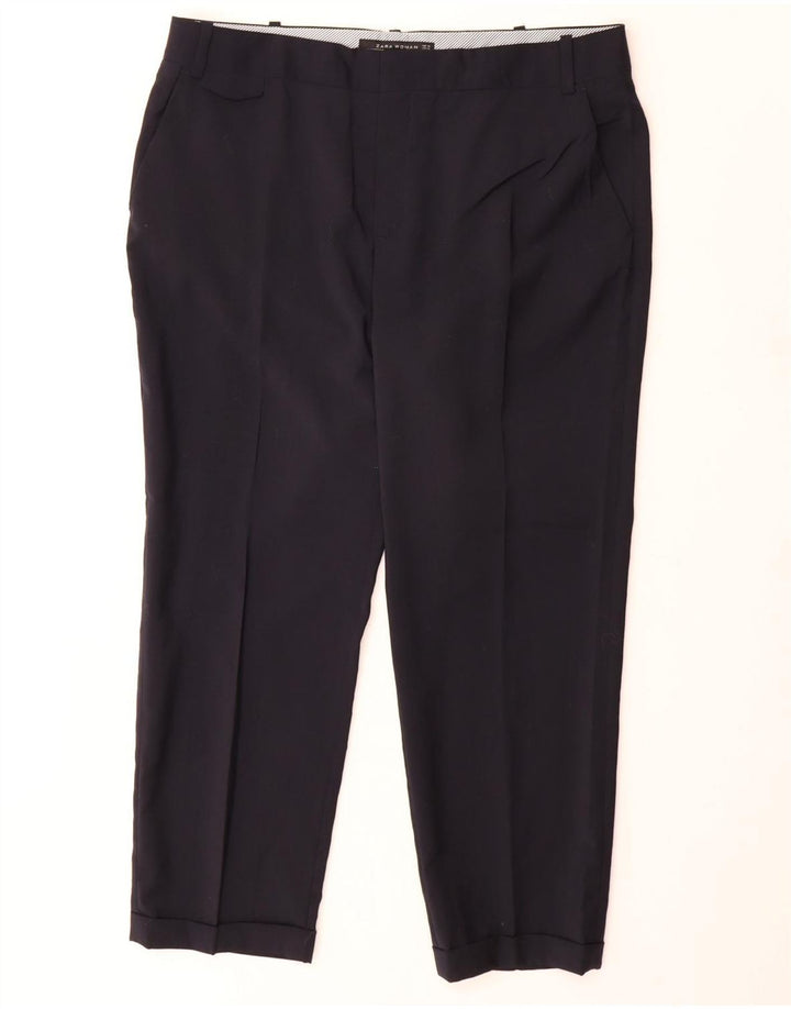 Pantaloni de costum slim pentru femei ZARA XL W32 L26 Lână bleumarin