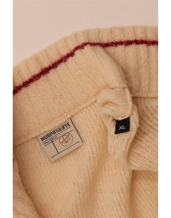 Pulover cardigan pentru bărbați Murphy & Nye XL alb