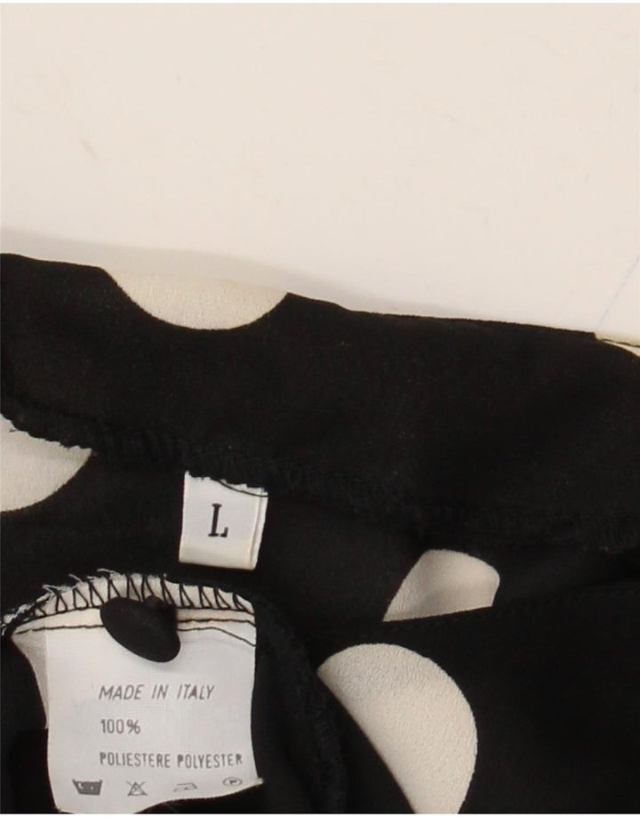 Bluză cămașă cu mânecă scurtă pentru femei VINTAGE UK 16 mare, negru, buline