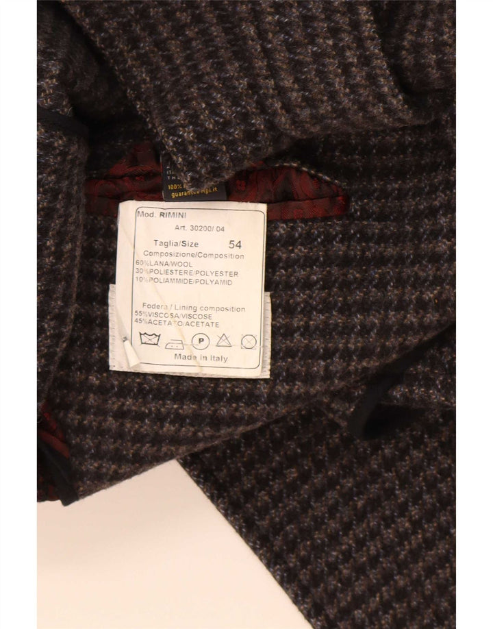Palton Vintage Bărbați IT 54 XL Lână Gri Houndstooth