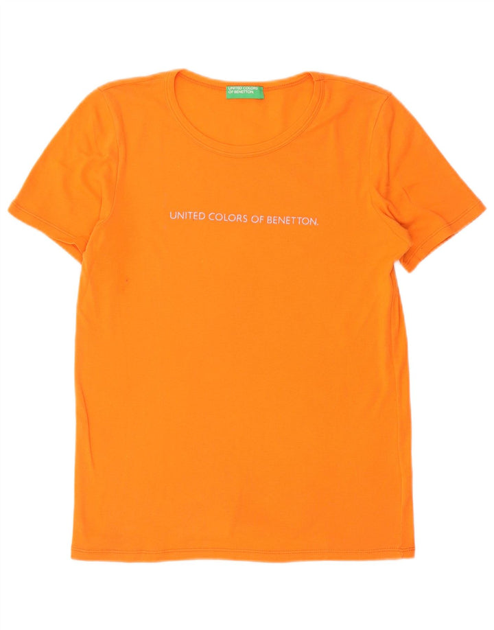 Tricou grafic Benetton pentru femei Top UK 14 Medium Orange