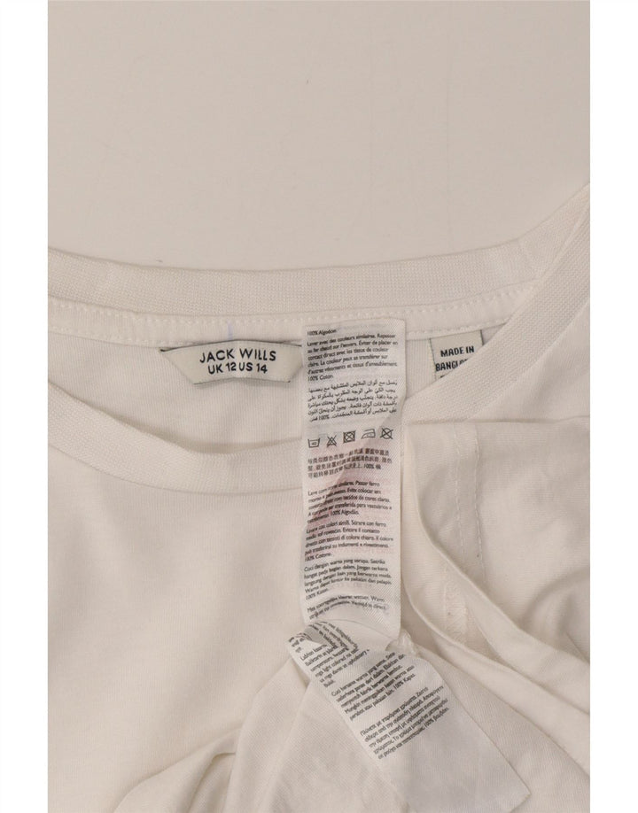 JACK WILLS Tricou pentru femei Top UK 12 Medium White Bumbac