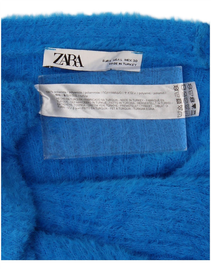 Pulover cardigan supradimensionat pentru femei Zara UK 16, mare, albastru, poliamidă