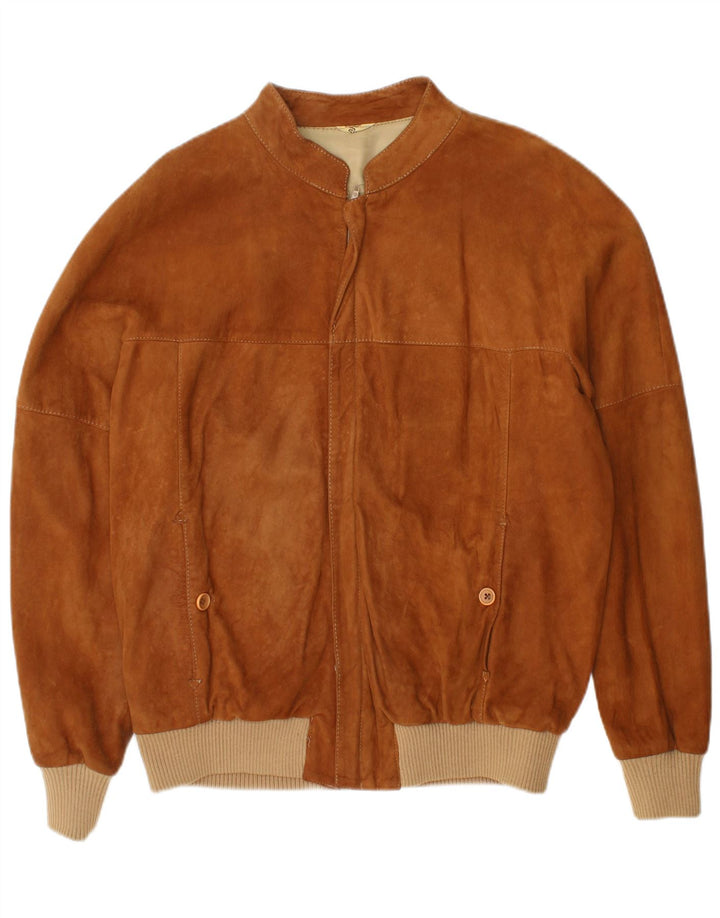 Jachetă Bomber Vintage pentru bărbați din piele intoarsa IT 52 XL din piele maro