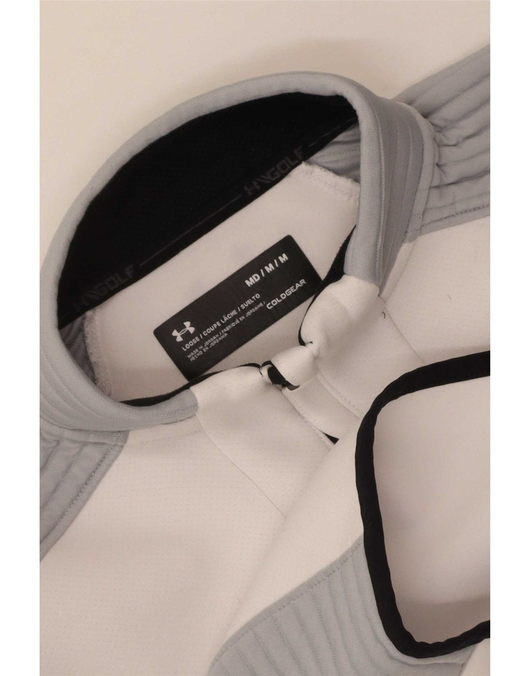 Top de trening Under Armour Cold Gear Pullover pentru bărbați, mediu alb, bloc de culoare