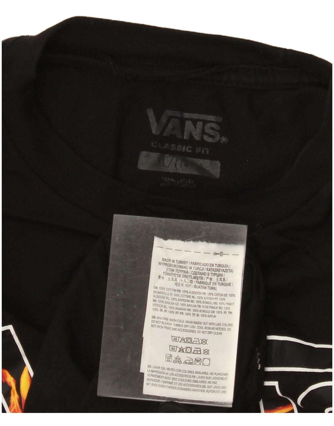 VANS Băieți Top grafic cu mânecă lungă 13-14 ani XL negru colorblock