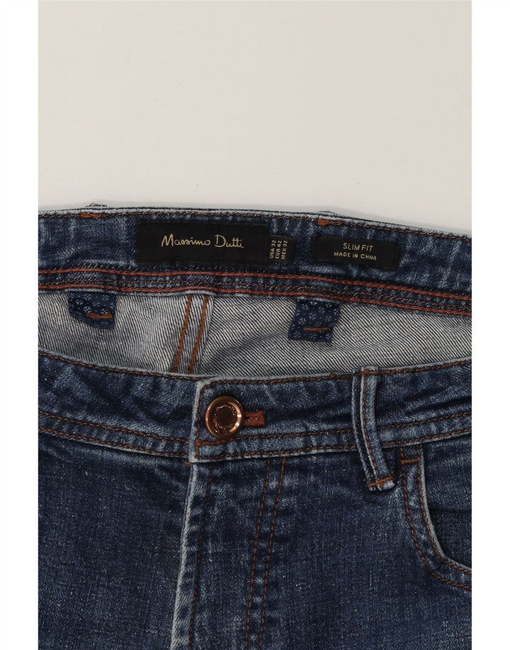 MASSIMO DUTTI Mens Slim Jeans EU 42 Large W32 L32 Blue Cotton Vintage Massimo Dutti and Second-Hand Massimo Dutti from Messina Hembry 