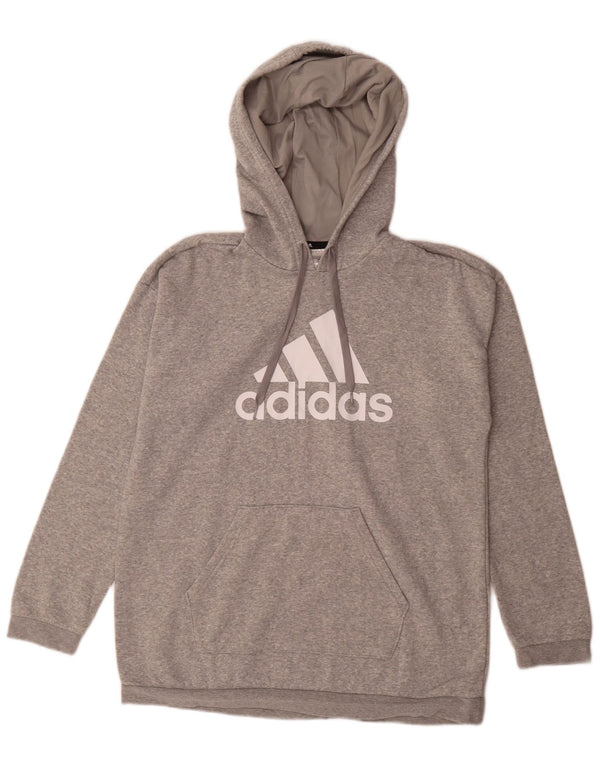 Pulover cu glugă supradimensionat cu grafic Adidas pentru femei Marea Britanie 8/10, gri mic, pătat